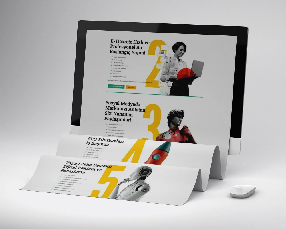 3d rendering of online ticket mockup