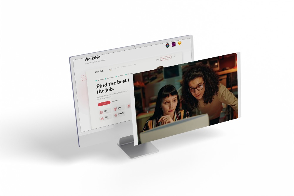 monitor screen mockup 3d rendering