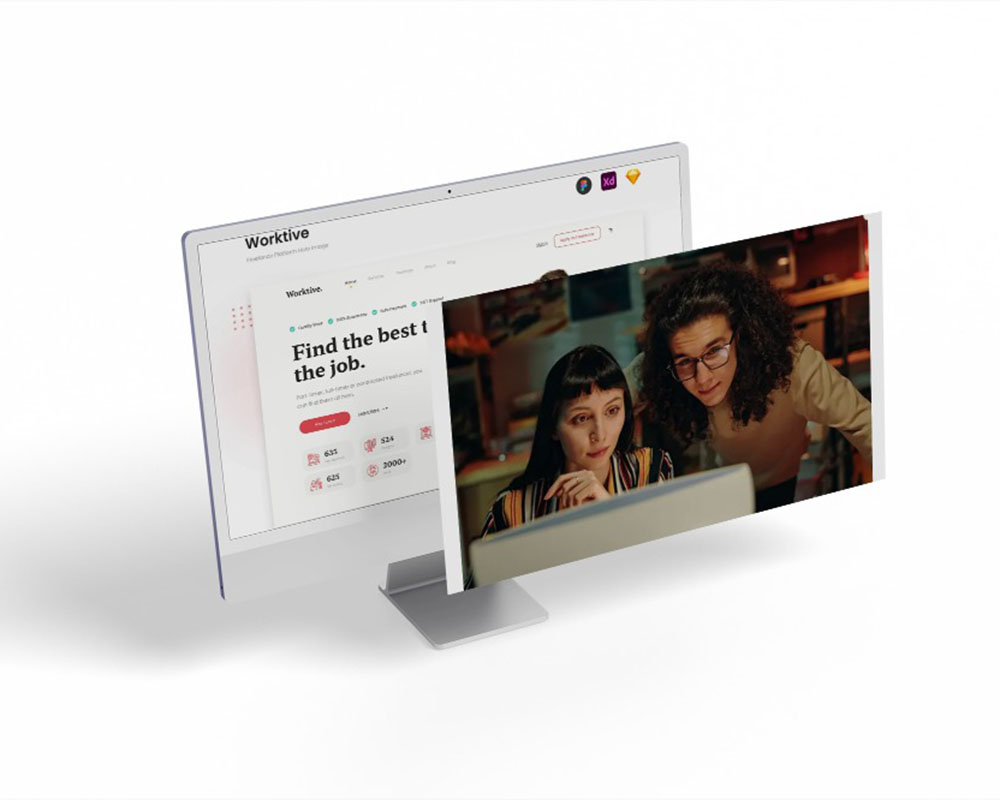monitor screen mockup 3d rendering